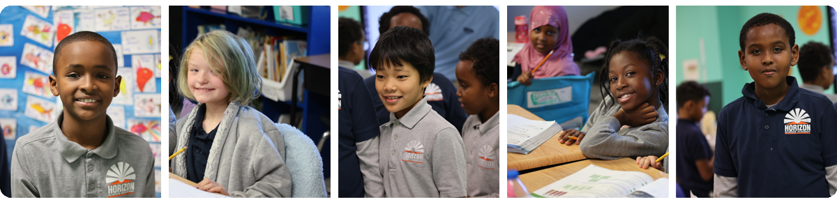 Collage of five individual student portraits